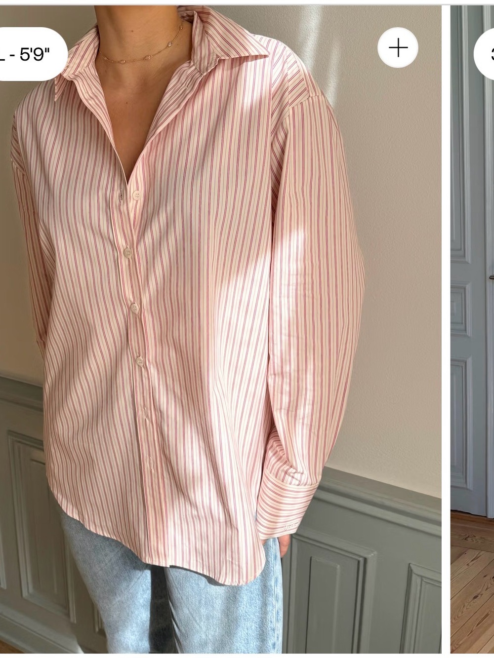 Djerf pink stripe poplin shirt